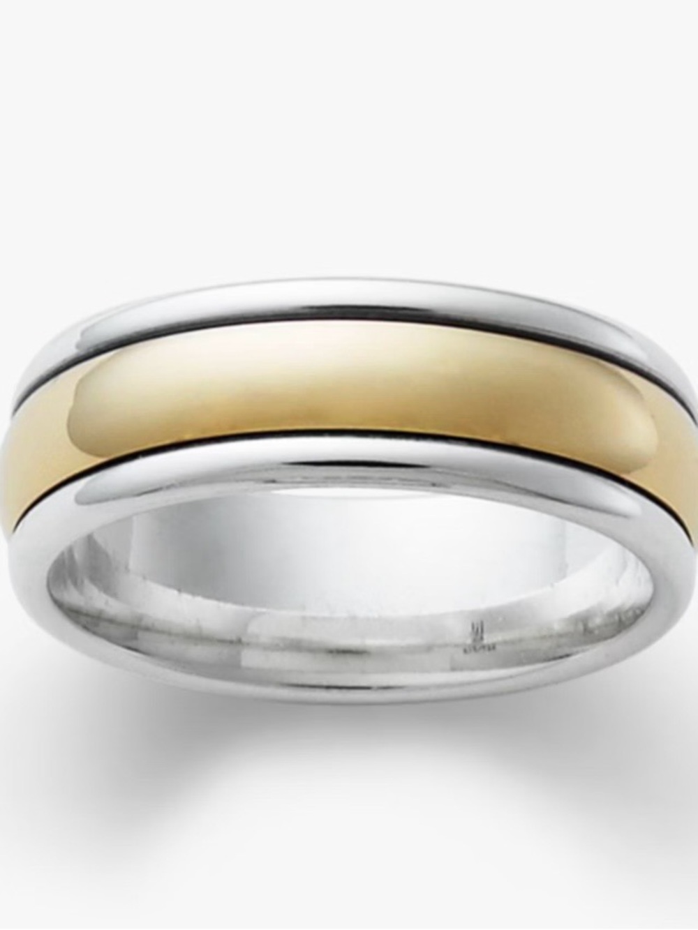 James Avery Two-Tone 14K Gold and Silver Men's Simplicity Wedding Band Size 9